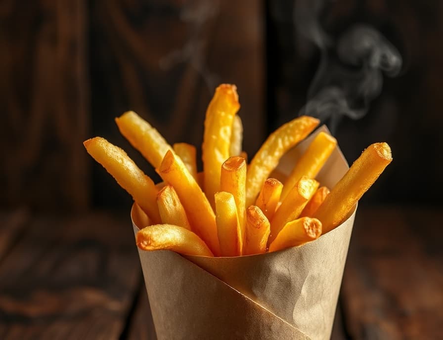 Frisch frittierte Pommes